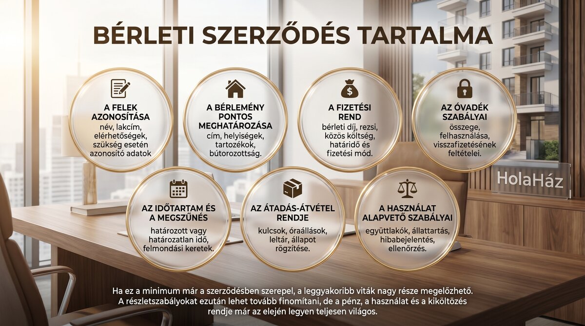 albérleti szerződés tartalma