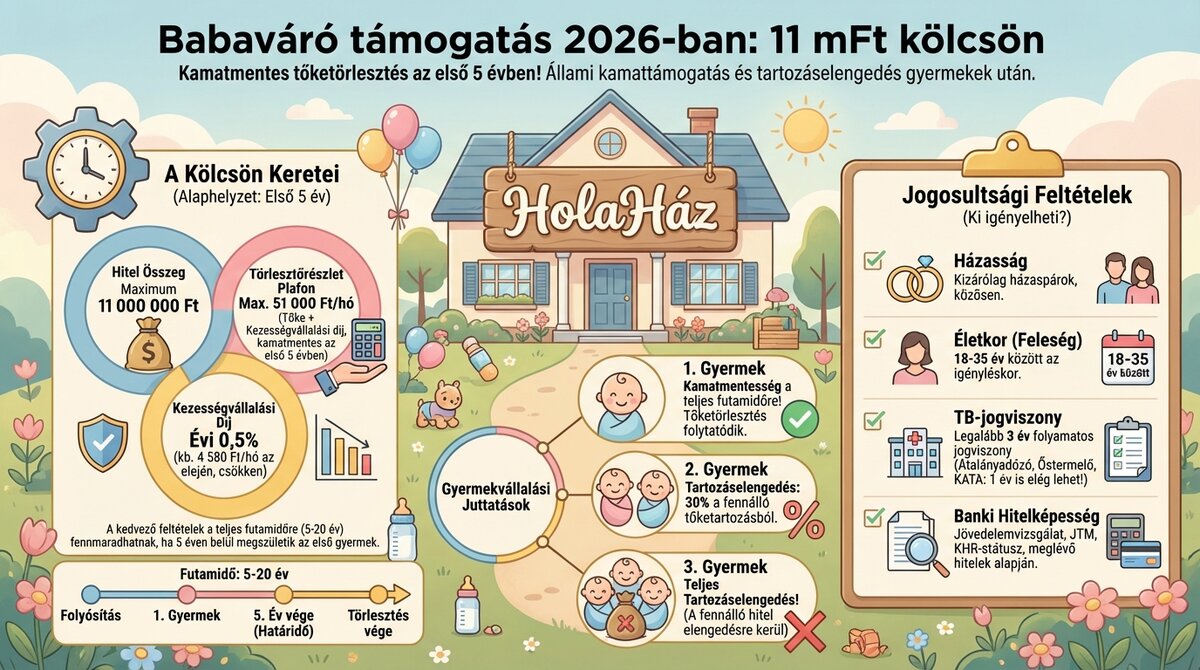 Babaváró hitel infografika, összefoglaló a lényegről