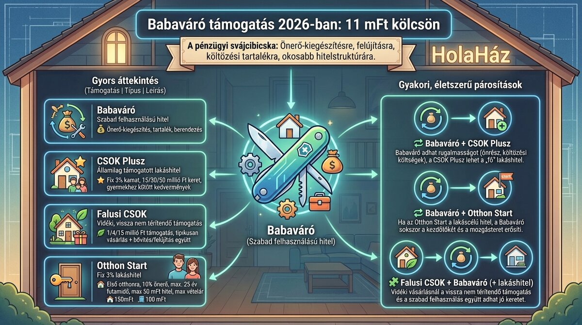 Babaváró kölcsön - kombinálás más hitelekkel - infografika