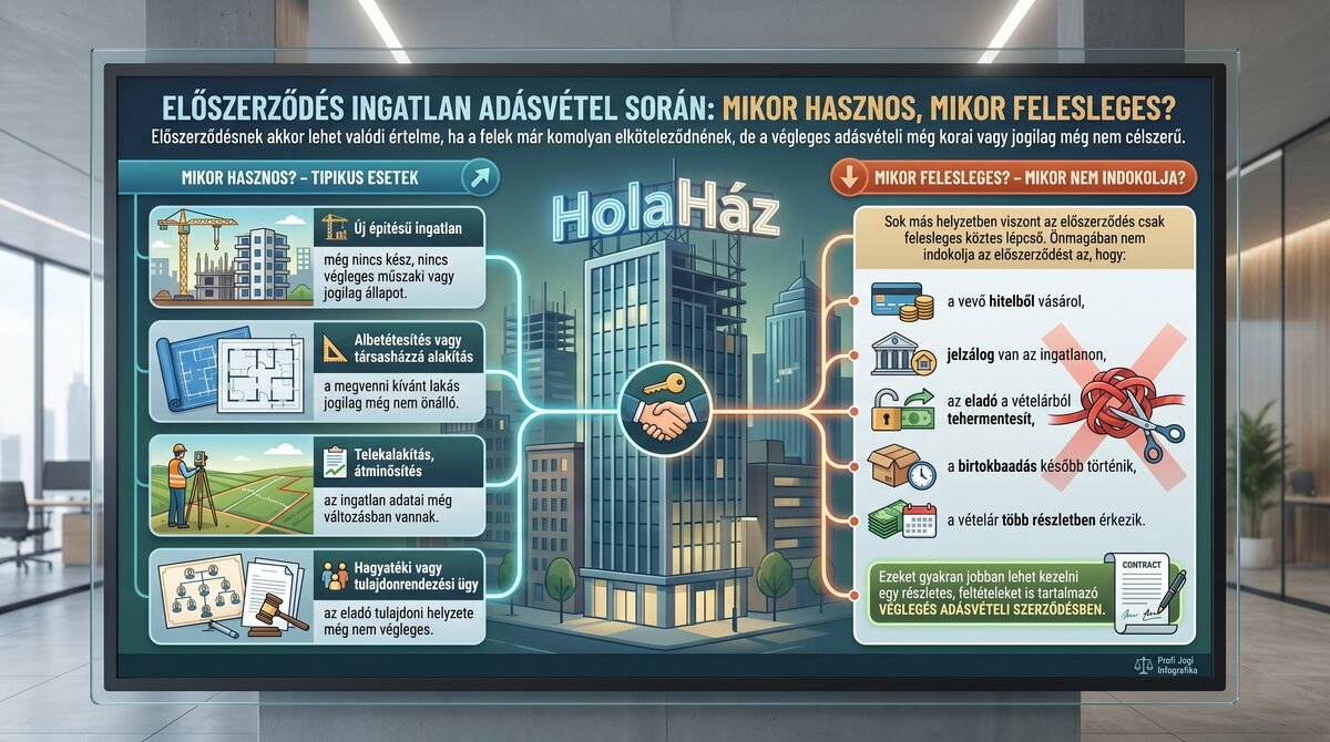 előszerződés vagy végleges adásvételi infografika