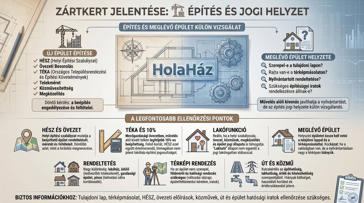 épület zártkert