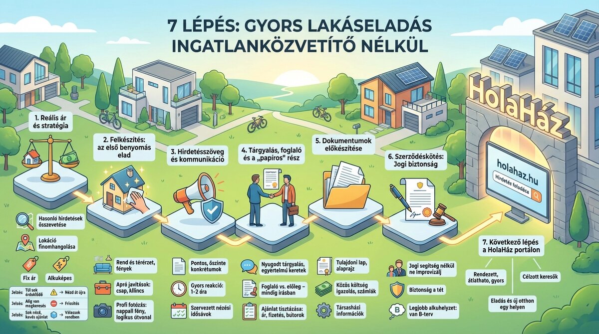 7 lépés, hogy ingatlanközvetítő nélkül is gyorsan eladd a lakásodat