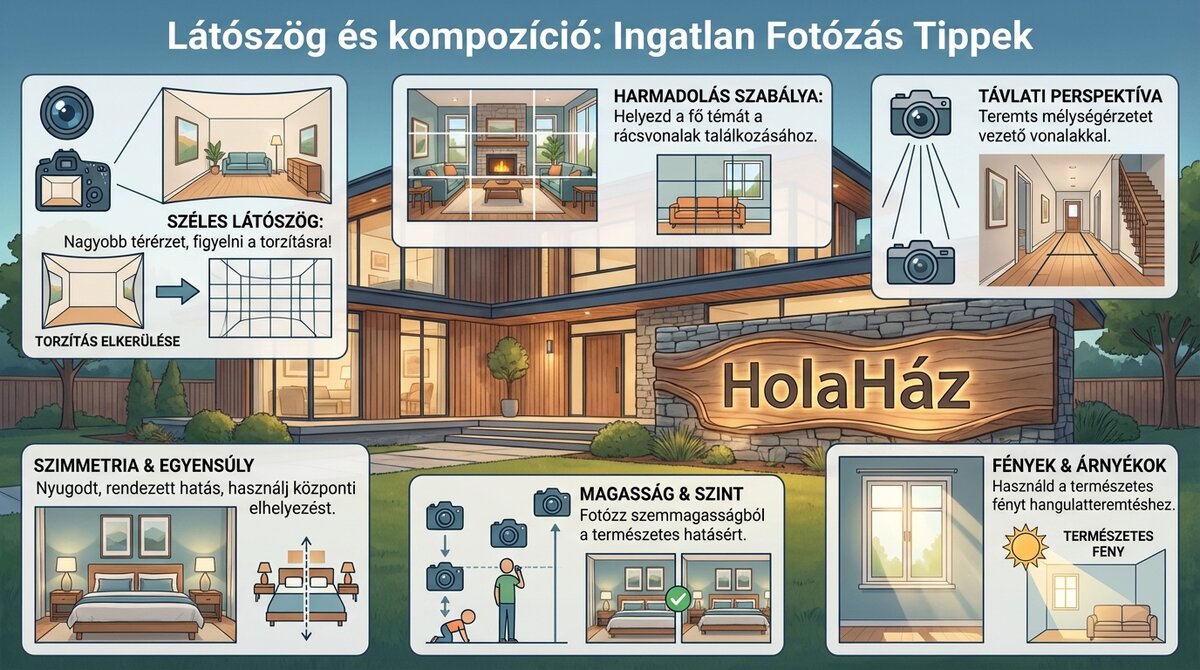 ingatlan fotózás látószög, kompozíció