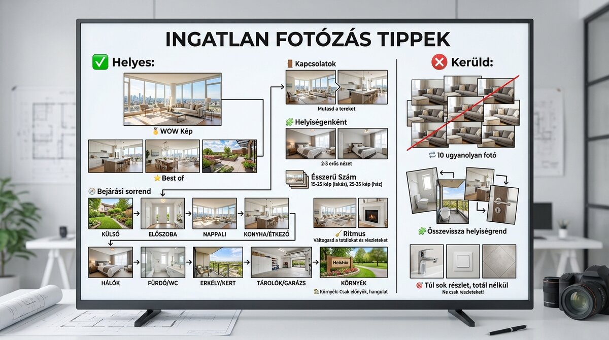 ingatlan fotózás sorrend és képek válogatása