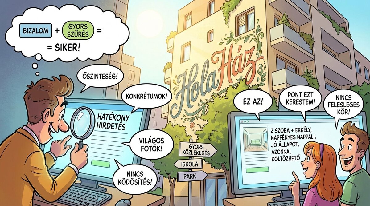 ingatlan hirdetés - őszinte, konkrét