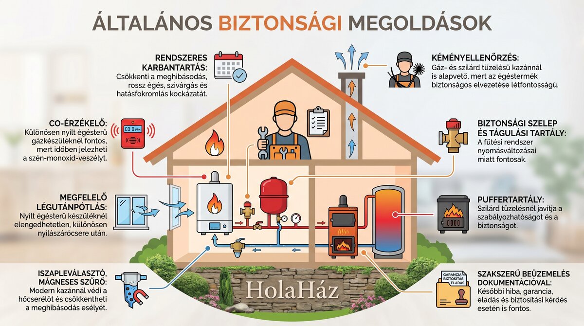 kazán biztonsági ellenőrzések