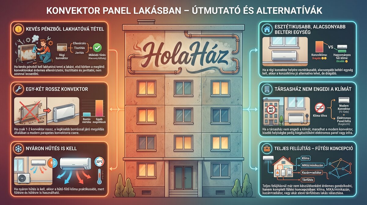Konvektorral mit lehet tenni