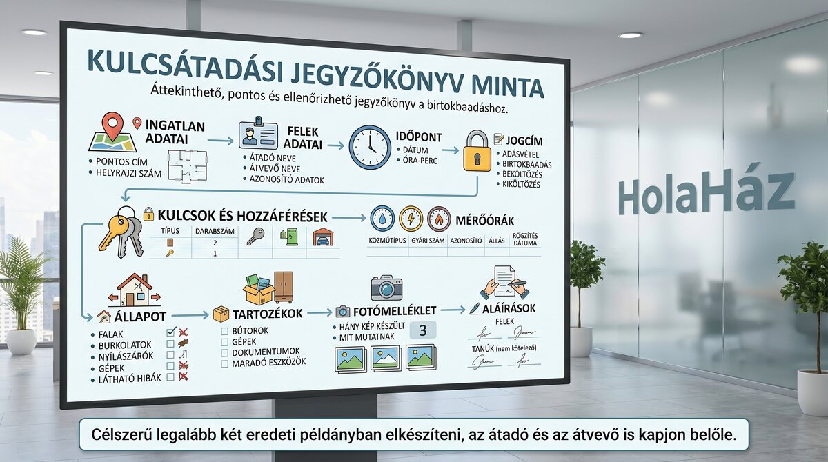 kulcs átadás jegyzőkönyv tartalma