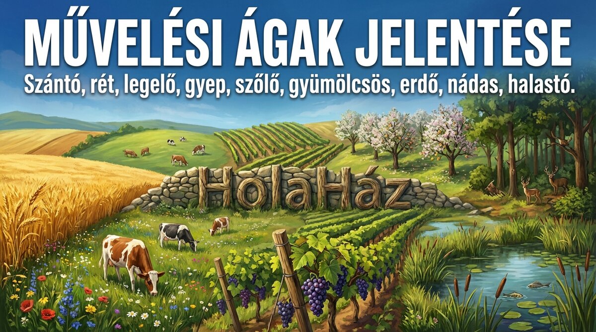 művelési ágak és jelentésük, szántó, rét, legelő, egyéb termőföldek
