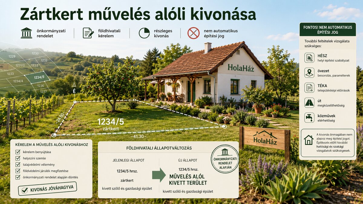 zártkert művelés alóli kivonása